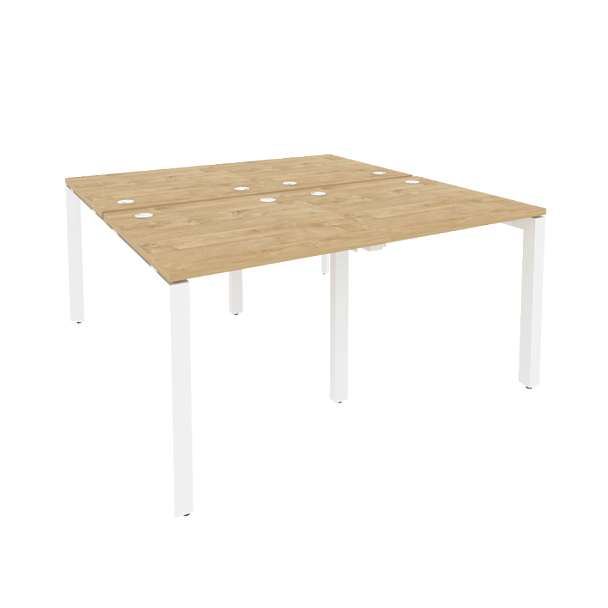 Onix Рабочая станция на П-образном м/к O.MP-D.RS-4.0.8 Тиквуд светлый/Белый металл 1560*1635*750 - Вид 1