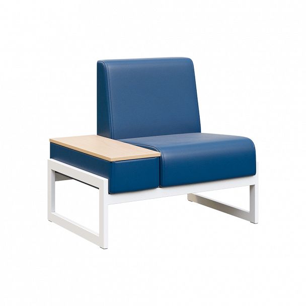 Диван одноместный со столиком универсальный "MODULE" MD.D1-ST1 Белый+синий - Вид 2