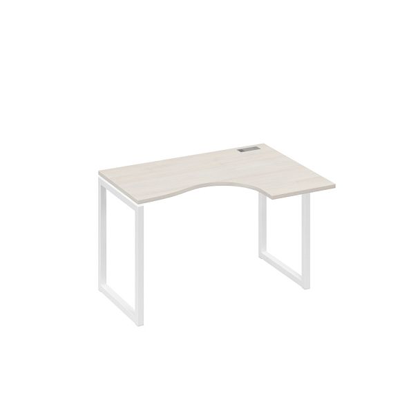 Стол 120 эргономичный правый Классика каркас QUATTRO A4 А4 Б4 032 БП дуб / металлокаркас белый - Вид 1