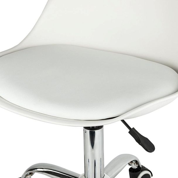 Кресло стул BRABIX "Eames MG-310 CH", хром, пластик белый, экокожа белая, 532923 - Вид 9