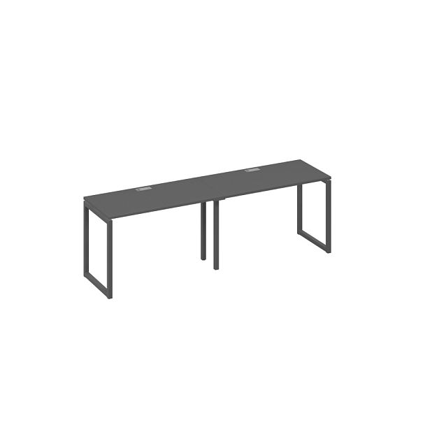 Рабочая станция на металлокаркасе QUATTRO (2х120) A4 А4 Б4 003-2 БП антрацит премиум / металлокаркас антрацит - Вид 1