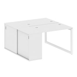 Metal System Quattro Р. ст. с шкафом-купе на О-образном м/к 50БО.РС-СШК-1.1 Т Белый/Белый металл 1410*1475*750 - Фото предпросмотра