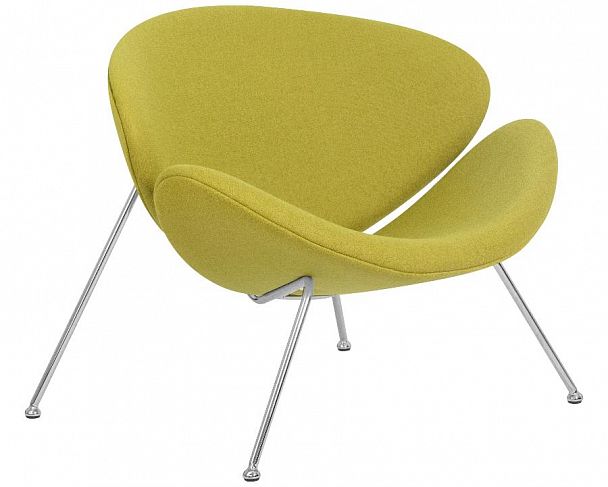 Кресло дизайнерское DOBRIN EMILY (светло-зеленая ткань AF3, хромированная сталь) - Вид 2