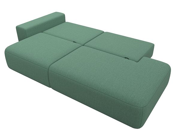 Диван прямой Лига-036 НПБ Модерн подлокотник слева Рогожка зеленый - Вид 9