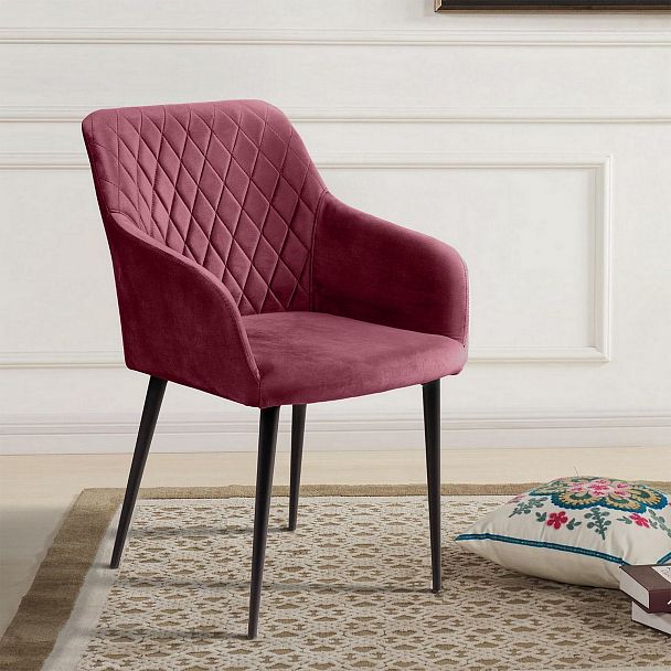 Стул с подлокотниками Robert, бархат винно-красный 16 - Вид 13