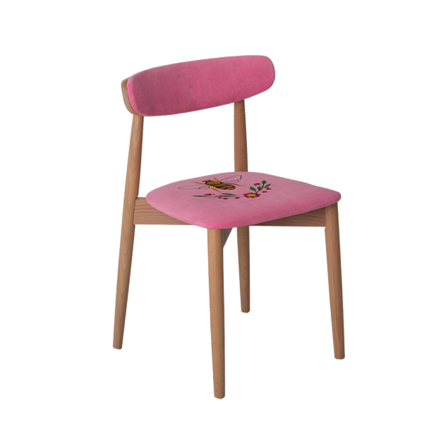 Стул Роквелл, вышивка Оса, велюр TEDDY 833, ножки бук, лак - Вид 1
