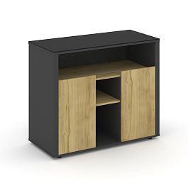 Касл Греденция CS.D-GR-1 Дуб Винченцо/Базальт/Лакобель Black 1202*450*1011 - Фото предпросмотра