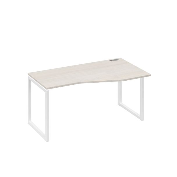 Стол эргономичный правый "Техно" на металлокаркасе QUATTRO A4 А4 Б4 066 БП дуб / металлокаркас белый - Вид 1