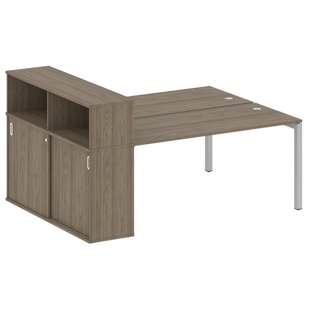 Metal System Quattro Р. ст. с шкафом-купе на П-образном м/к 50БП.РС-СШК-2.4 Т Вяз/Серый металл 2010*1475*1098 - Вид 1