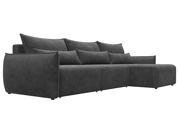 Диван угловой Лига-051 НПБ Лонг угол универсальный Велюр серый - Вид 3