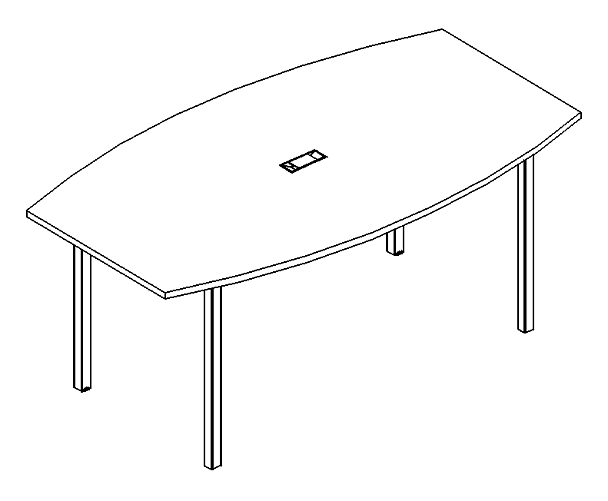 Стол для переговоров 220 с каркасом DUE A4 А4 Б2 114 БП серый / металлокаркас антрацит - Вид 3