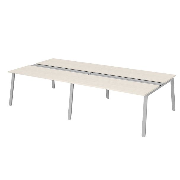 Рабочая станция на металлокаркасе с щетками "Столы для персонала"  ПК-ТНП-СР320Х160Н4/МКА/БЭ/КК-В2-940 дуб альпийский - Вид 1