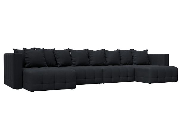 Диван П-образный Лига-052 НПБ Лонг Замша серый - Вид 1