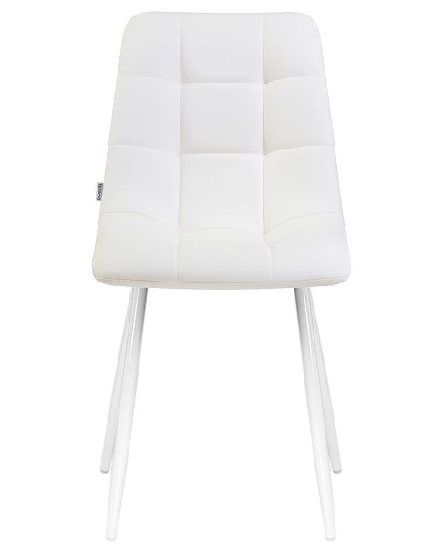 Стул обеденный DOBRIN ALEX (белые ножки, белая экокожа (P-02)) - Вид 6