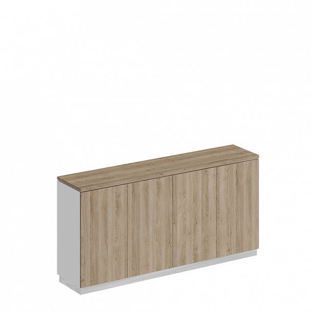 Шкаф для документов закрытый низкий "City" СИ 323 дуб гладстоун светлый/белый премиум/дуб гладстоун светлый - Вид 1