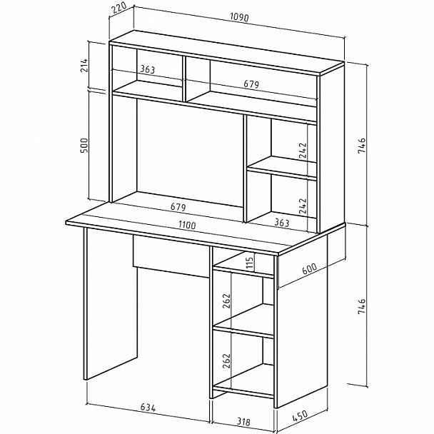 Стол компьютерный Лайт-3 СН - Вид 2