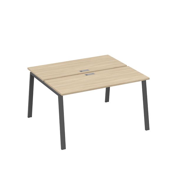 Станция 2х140 с опорами TRE офисная A4 А4 Б3 171  БП дуб скандинавский / металлокаркас антрацит - Вид 1