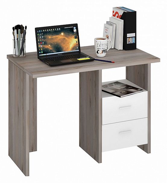 Стол письменный Домино Лайт СКЛ-Прям100 Белый/Нельсон - Вид 2