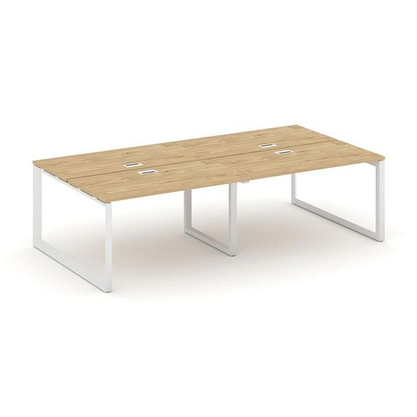 Style Project Next Рабочая станция двухсторонняя SN-59O.DRS-041 Тиквуд Светлый/Металл Белый/Белый Заглушка 1960*1432*750 - Вид 1