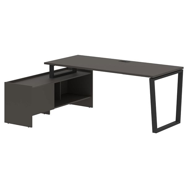 Стол с тумбой EVCT 19814 Мокко/Черный 1960х1400х750 EDIS - Вид 1