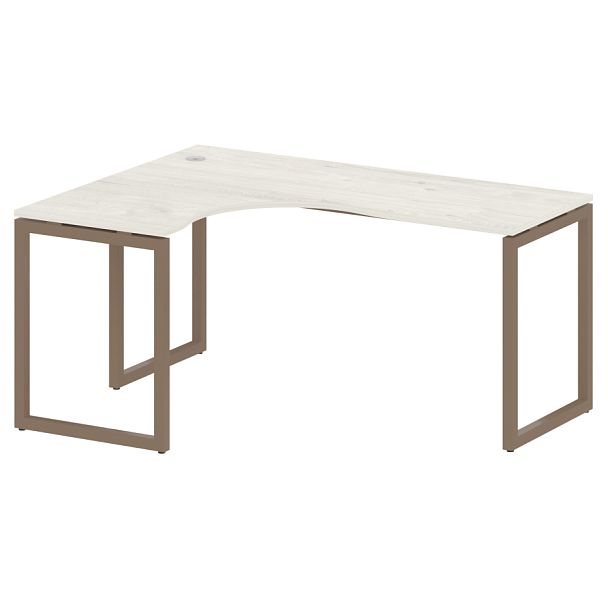 Metal System Quattro Стол криволинейный левый на О-образном м/к 40БО.СА-4 (L) Дуб наварра/Мокко металл 1600*1200*750 - Вид 1