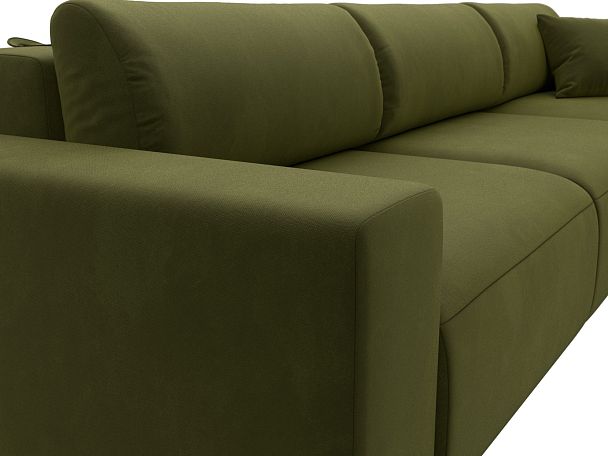 Диван угловой Лига-036 Классик Лонг правый угол Микровельвет зеленый - Вид 4