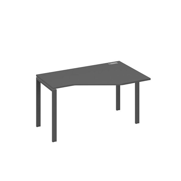 Стол эргономичный правый "Техно" на металлокаркасе UNO A4 А4 Б1 054 БП антрацит премиум / металлокаркас антрацит - Вид 1