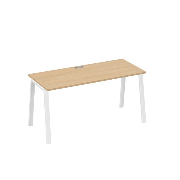 Стол письменный на металлокаркасе TRE A4 А4 Б3 015 БП натуральный дуб / металлокаркас белый - Вид 1