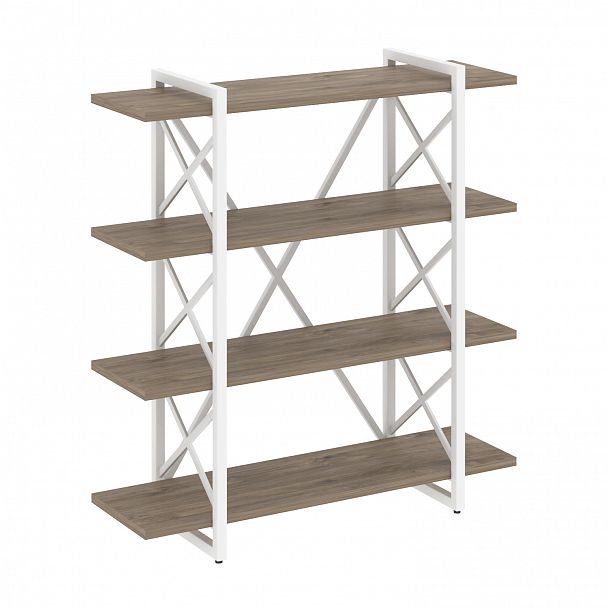 Стеллаж на опорах "Loft" VR.L-MST.O-4.8V тиквуд темный/белый - Вид 1