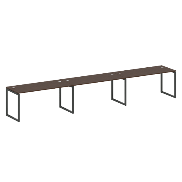 Metal System Quattro Р. ст. на 3 раб. места на О-образном м/к 40БО.СМ-3.4 Венге/Антрацит металл 4800*720*750 - Вид 1