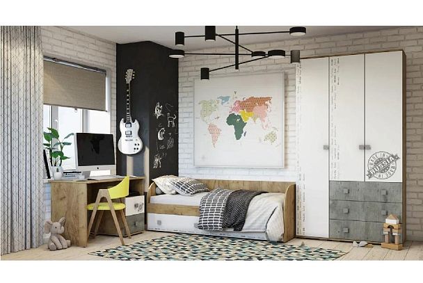 "Тренд" ПС-02 крафт/белый фп/бетон - Вид 5