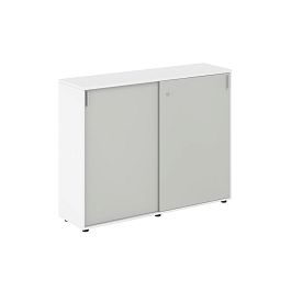 Шкаф купе 1438х400х1125 средний, с замком / корпус: белый, фасады: серый бархат Сигма / Sigma - Фото предпросмотра