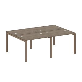 Metal System Quattro Р. ст. на 4 раб. места на П-образном м/к 50БП.СМ-4.1 Вяз/Мокко металл 2000*1475*750 - Фото предпросмотра