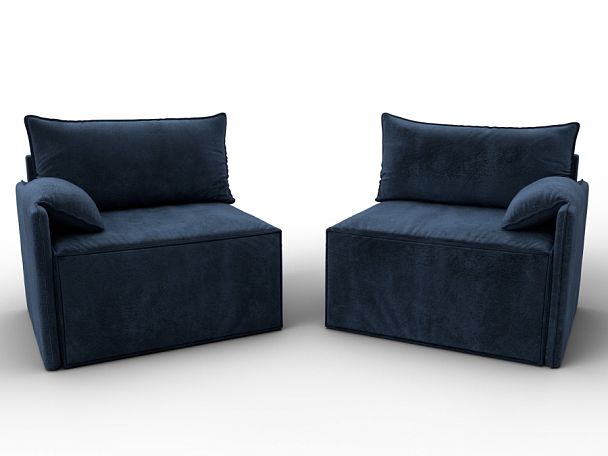 Диван прямой модульный Лига-106 Велюр синий - Вид 8