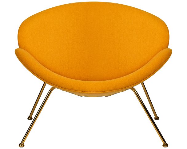 Кресло дизайнерское DOBRIN EMILY (желтая ткань AF13, золотое основание) - Вид 6