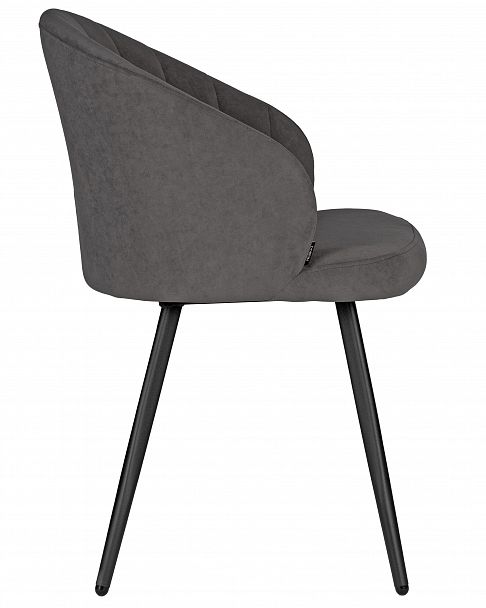 Стул обеденный DOBRIN NAOMI (ЭМАЛЬ ЧЕРНЫЙ МУАР велюр Catania Chocolate) - Вид 3