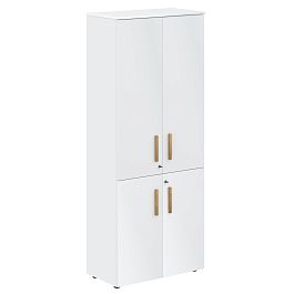 Шкаф с глухими средними и малыми дверьми FHC 80.3(Z) Белый премиум/Белый премиум 802х429х1983 FORTA - Фото предпросмотра