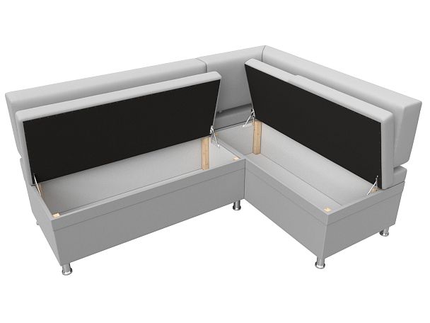 Кухонный уголок Стайл правый (полностью экокожа белая) - Вид 7