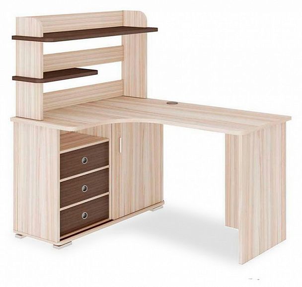 Стол компьютерный Домино СР-145 Карамель/Шамони левый - Вид 1