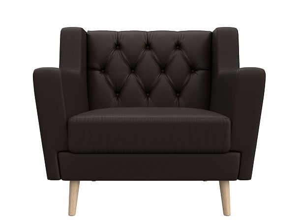 Кресло Брайтон Люкс (полностью экокожа коричневая) - Вид 2