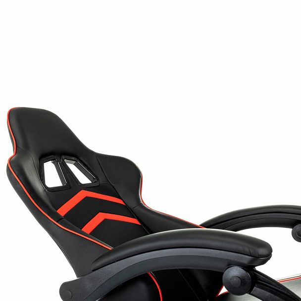 Кресло компьютерное BRABIX "Shooter GM-123", 2 подушки, экокожа, черное/красное, 533190 - Вид 9