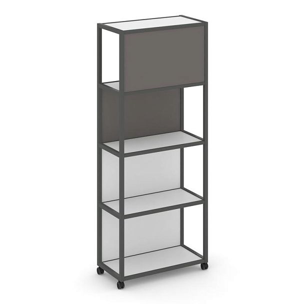 Shelf Mobile Стеллаж 5 уровней 1 секция VR.LT-STK-504.08 Белый Бриллиант/Металл Антрацит/W-26 800*400*2000 - Вид 3