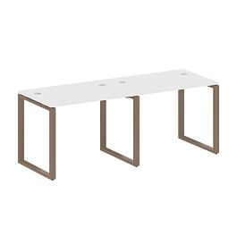 Metal System Р. ст. на 2 раб. места на О-образном м/к БО.СМ-2.1 Белый/Мокко металл 2000*720*750 - Фото предпросмотра