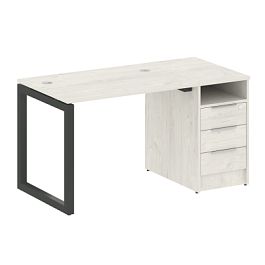 Metal System Quattro Р. ст. с тумбой на О-образном м/к 50БО.РС-СТП-1.1 Дуб наварра/Антрацит металл 1412*720*750 - Фото предпросмотра