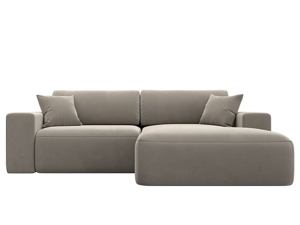 Диван угловой Лига-036 Классик правый угол Микровельвет бежевый - Вид 2