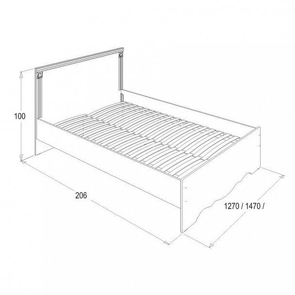 Кровать "Ольга 1Н" 1400 - Вид 2