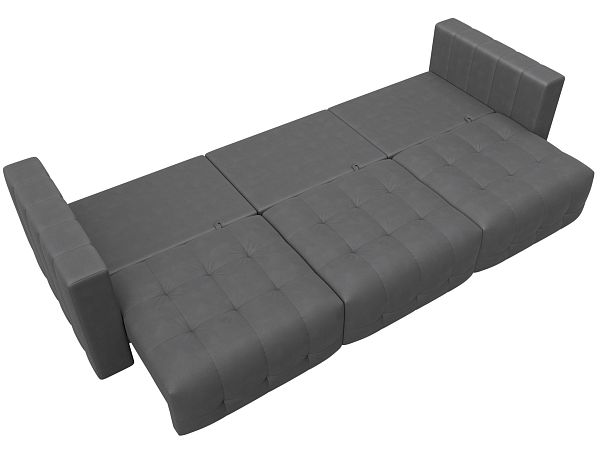 Диван прямой Лига-052 НПБ Лонг Замша серый - Вид 10