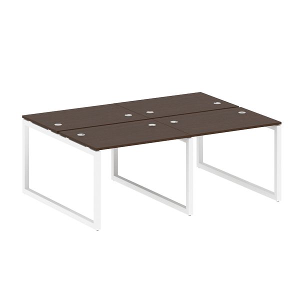 Metal System Quattro Р. ст. на 4 раб. места на О-образном м/к 50БО.СМ-4.1 Венге/Белый металл 2000*1475*750 - Вид 1