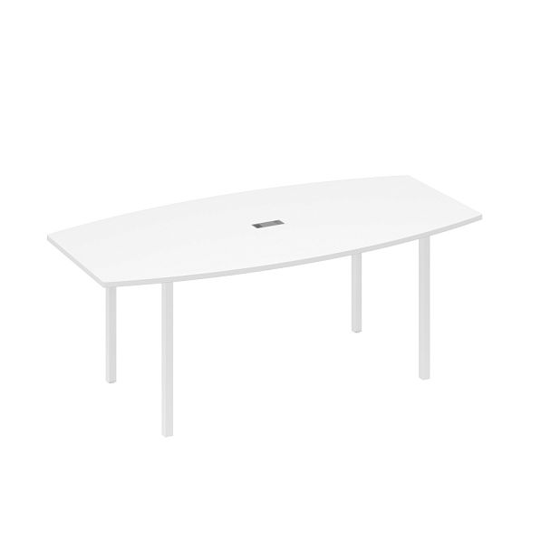 Стол для переговоров 200 на каркасе DUE A4 А4 Б2 113 БП белый премиум / металлокаркас белый - Вид 1