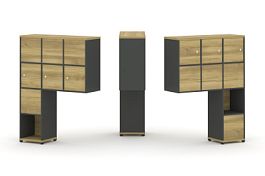 Concept Надставка высокая CN.DNV-009 Дуб Винченцо/Антрацит/Металл Антрацит 1099*350*1486 - Фото предпросмотра